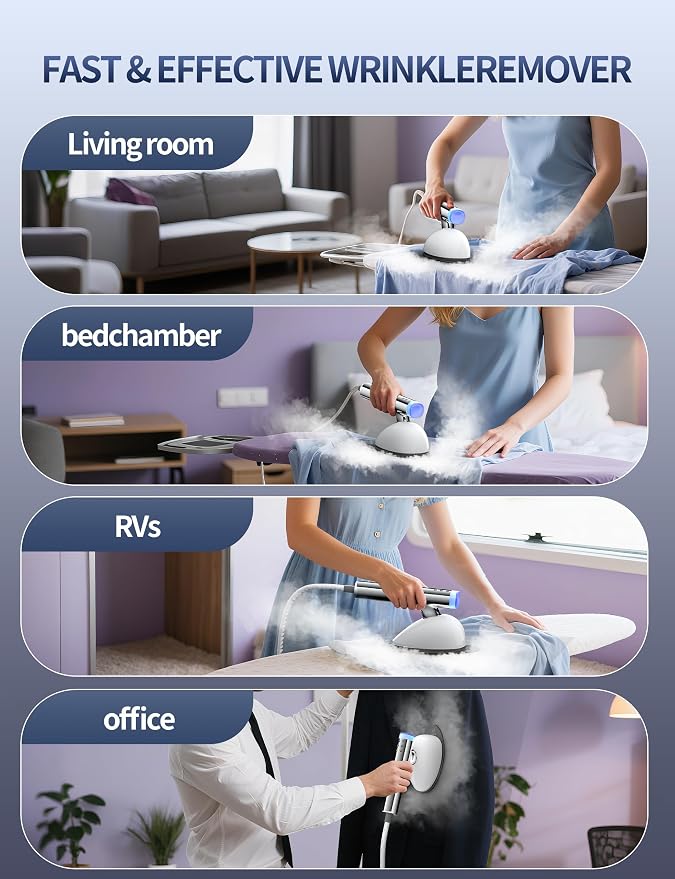 Sundu 1500W Steamer for Clothes, 2-in-1 Vertical & Flat Iron Clothes Steamer - Image 8