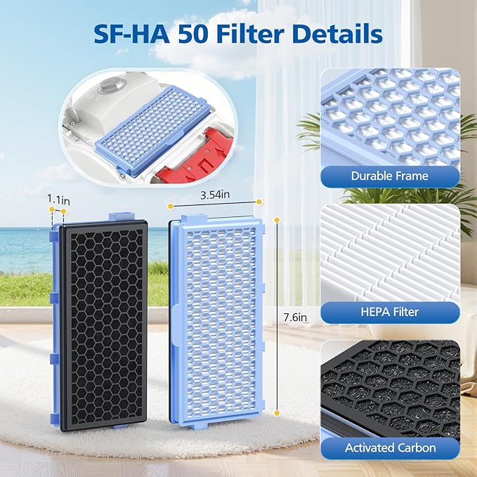 4 Pack SF-HA 50 HEPA Filters Compatible - Image 4