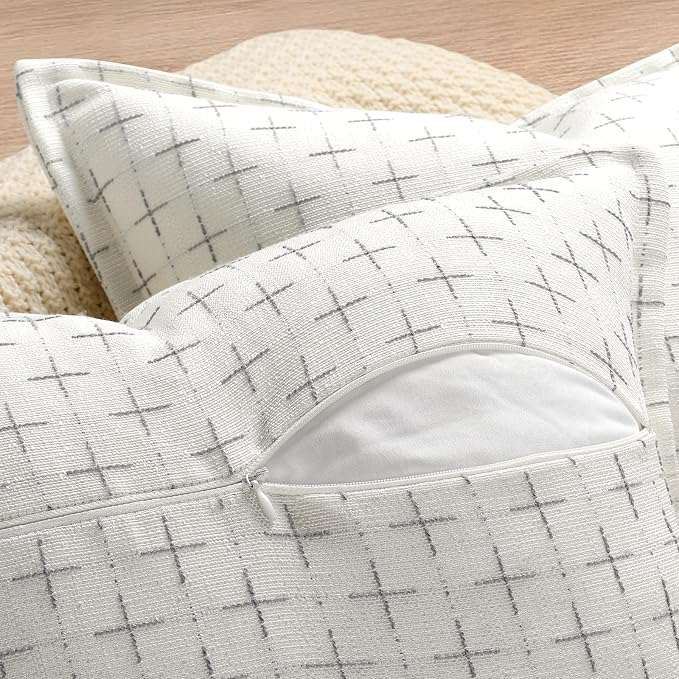 ZWJD 12x20 Pillow Covers Set of 2 Soft Polyester Textured Pillow Covers - Image 3