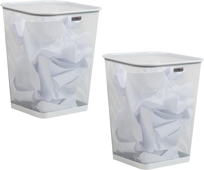 Mind Reader Mesh Trash Can, Square Wastebasket by MindReader