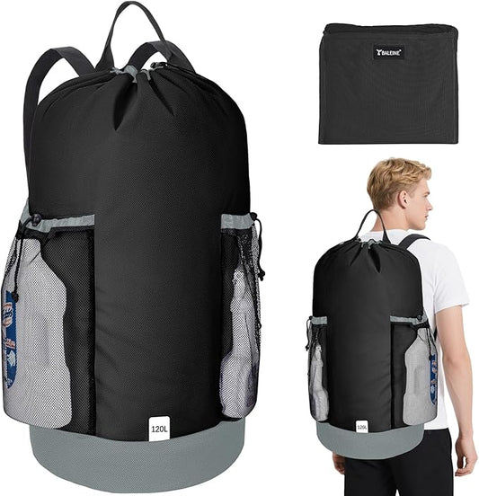 BALEINE 120L Laundry Bag Backpack, 900D Oxford Fabric Large Travel Laundry Bags by BALEINE