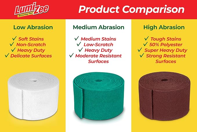 Heavy Duty Scrubbing Pad Roll 19ft Ultra Size Sponge Scouring Pad Brown19ft x - Image 4