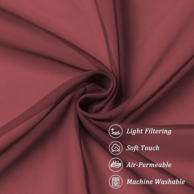 Chyhomenyc Sheer Curtains 36 Inch Length, Short Voile Sheer Window Curtians - Image 7