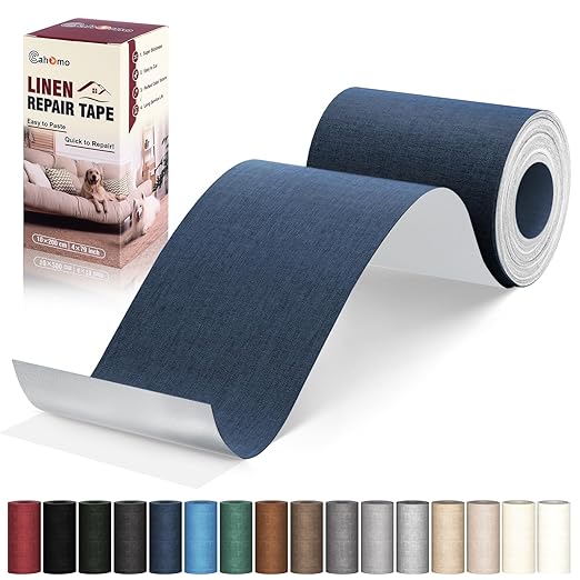 Linen Repair Tape 4x79 inch, Self Adhesive Fabric Patches, Linen Patch Tape Kit by Cahomo