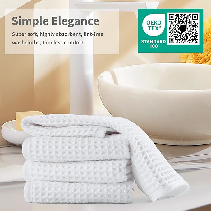 Microfiber Waffle Face Towels, 2 Pieces, Fast Drying, Lint Free - Image 6