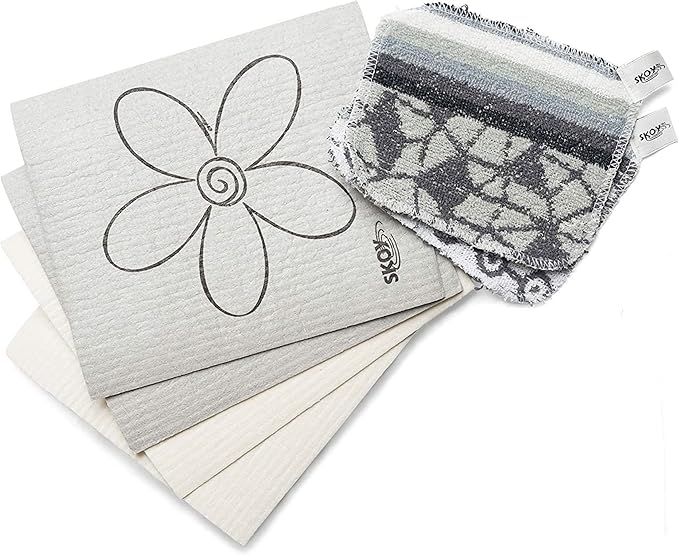 Skoy Bundle, and 4-Pack Skoy Swedish Dishcloth, Reusable Cleaning Products by Skoy