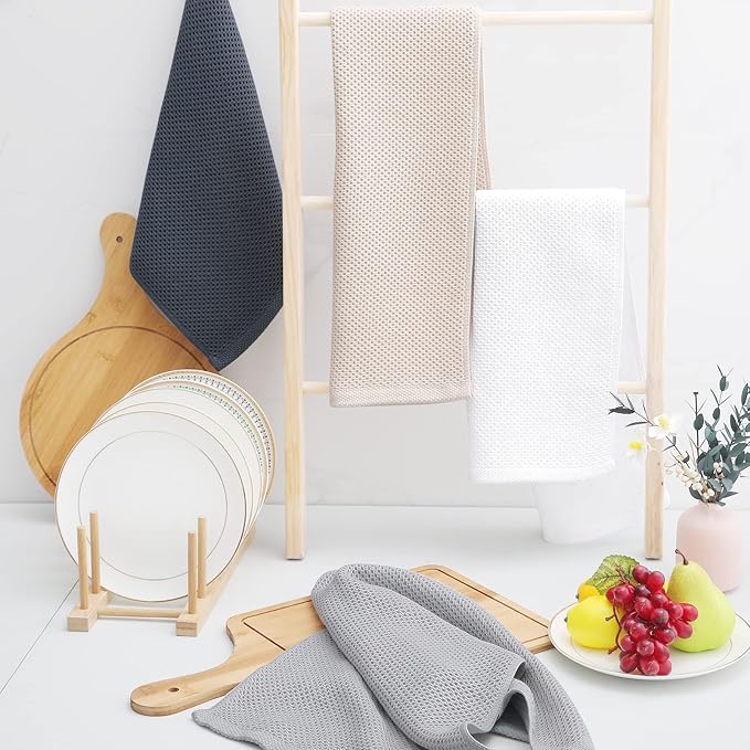 Homaxy 100% Cotton Waffle Weave Kitchen Dish Towels, Ultra Soft Absorbent Quick - Image 6