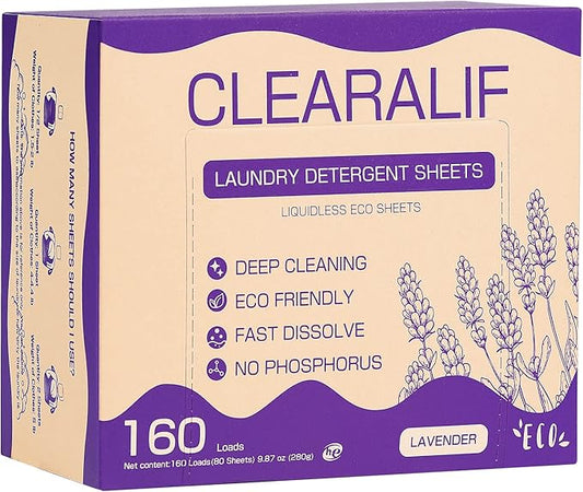 CLEARALIF Laundry Detergent Sheets 80 Sheets, Lavender by CLEARALIF