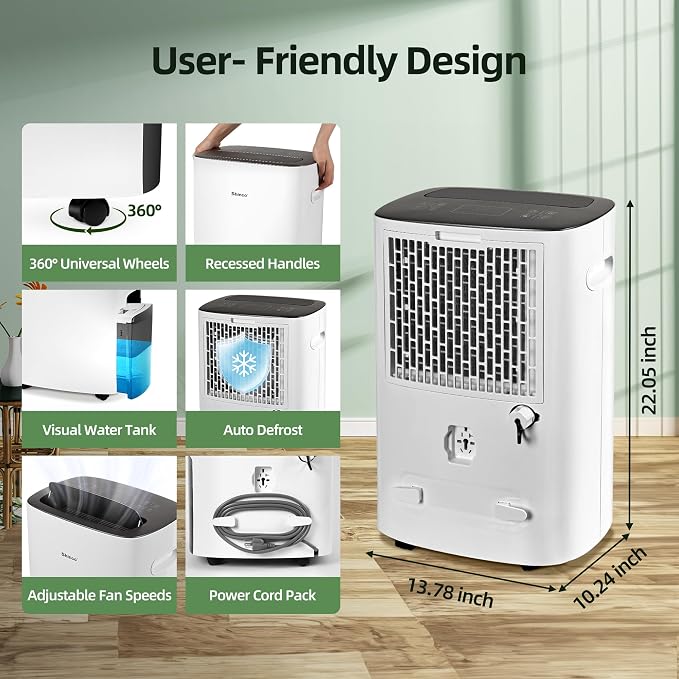 Shinco 86 Pints Dehumidifier for Home and Basements, 5000 Sq.Ft Dehumidifiers - Image 5