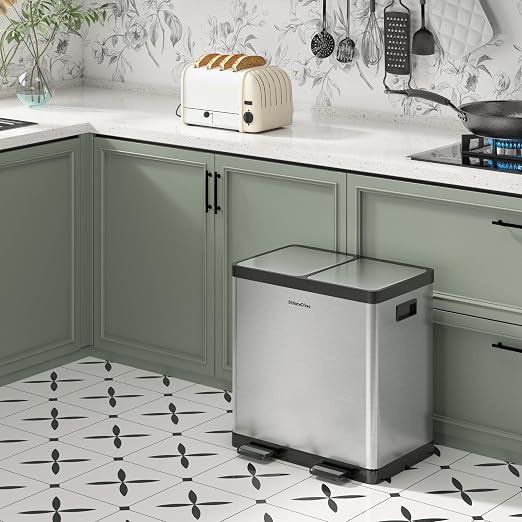 Kitchen Trash Can, 2 x 5.3 Gallon Garbage Can - Image 2