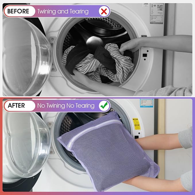 5Pcs Mesh Laundry Bags Sturdy for Delicates, Travel and Organize - Image 3