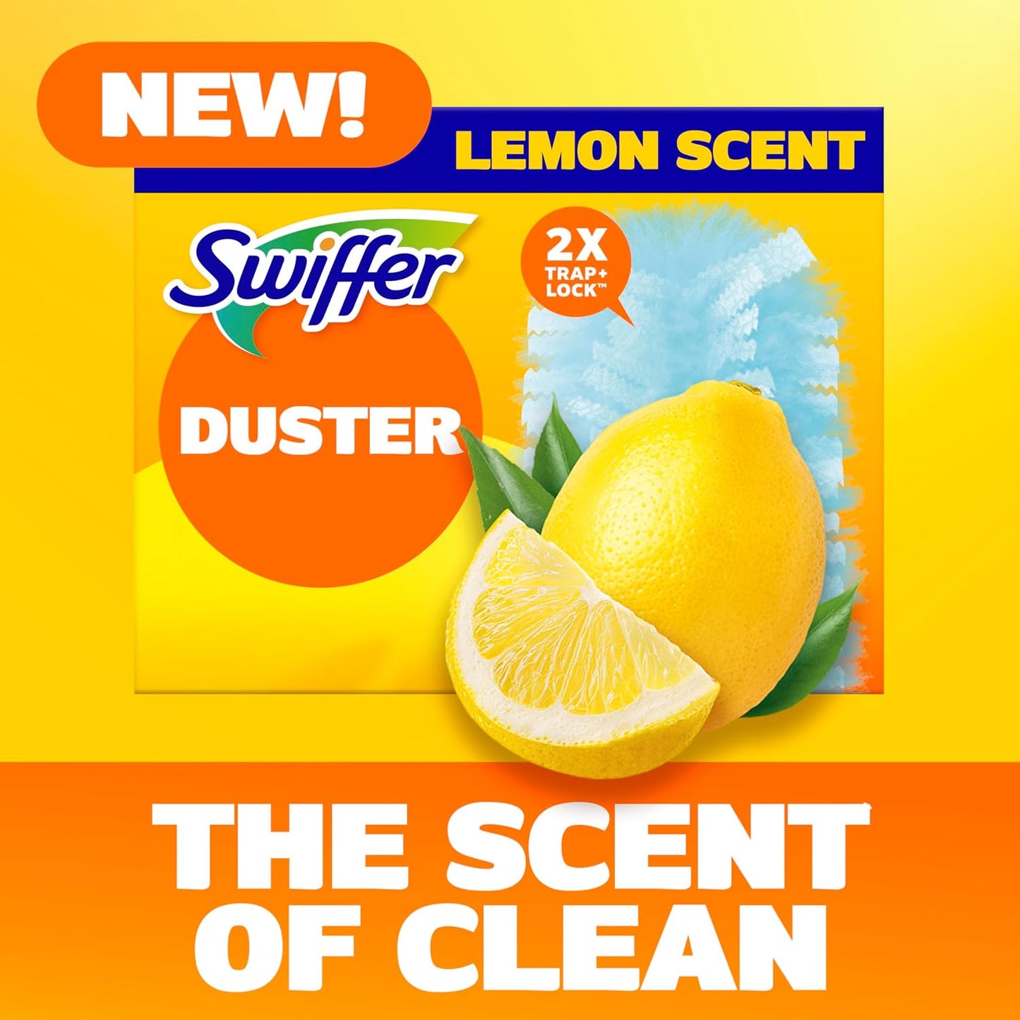 Dusters Refill for Cleaning, Feather & Microfiber Duster Disposable Alternative, for Dusting Furniture, Blinds, Ceiling Fans, Walls, Helps Remove Allergens, New Lemon Scent, 18ct