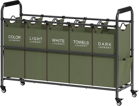 Tajsoon 5 Sections Laundry Sorter, Laundry Hamper by Tajsoon
