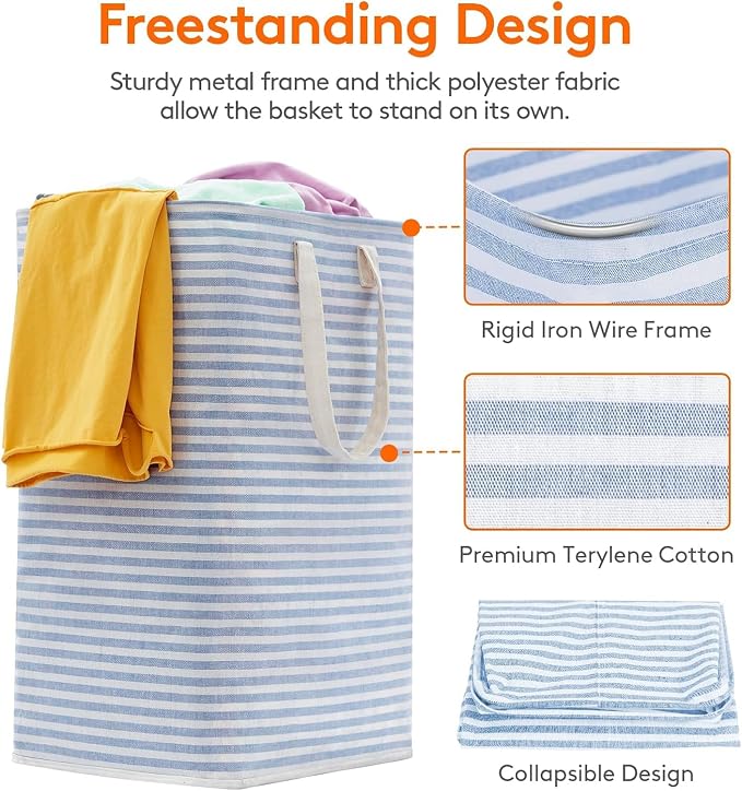 Lifewit 3 Pack Laundry Hamper Large Collapsible Laundry Baskets, Freestanding - Image 2
