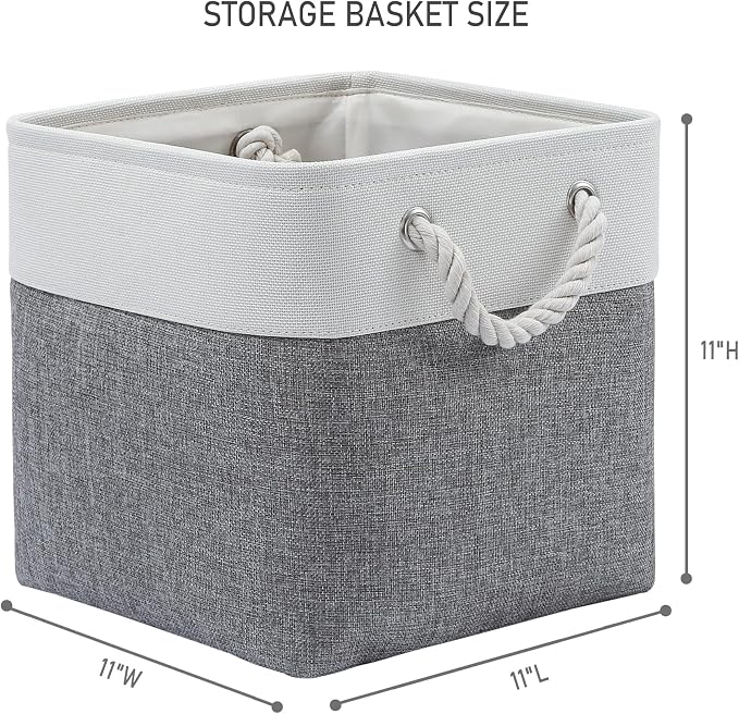 11 x 11 Inch Storage Cubes, 6 Pack Large Collapsible Fabric Storage Bin - Image 4