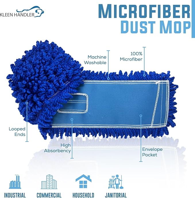KLEEN HANDLER 3 Pack of 36 Inch Microfiber Dust Mop, Large Washable Commercial - Image 2
