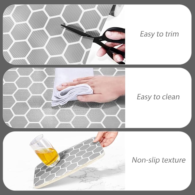 Glotoch Premium Non Slip Shelf Liner 12” X 20 Ft, Non Adhesive Drawer Liner - Image 3
