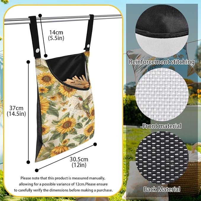 Hummingbird Laundry Clothespin Bag Clothespin Storage Hanger Bag - Image 6