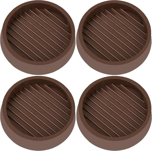 4X4 Round Rubber Caster Cups, Non Slip Furniture Pads, Anti-Slip Gripper by VOCOMO
