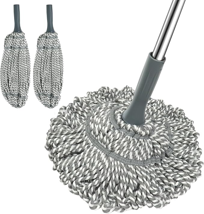 Self Wringing Mop Floor Cleaning, Easy Squeeze Twist Mop, Heavy Duty Wet Mops by KICKLEEN