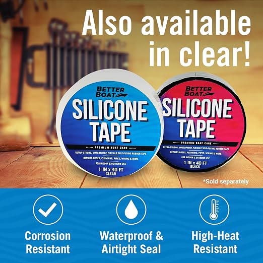 Black Heavy Duty Silicone Tape, Self-Fusing Rubber Hose and Plumbing Water Pipe - Image 7