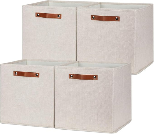 HNZIGE Large Storage Baskets Set of 4 Collapsible Storage Baskets, 13x13 by HNZIGE