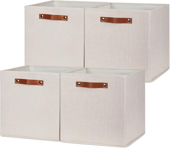 HNZIGE Large Storage Baskets Set of 4 Collapsible Storage Baskets, 13x13 - Image 6