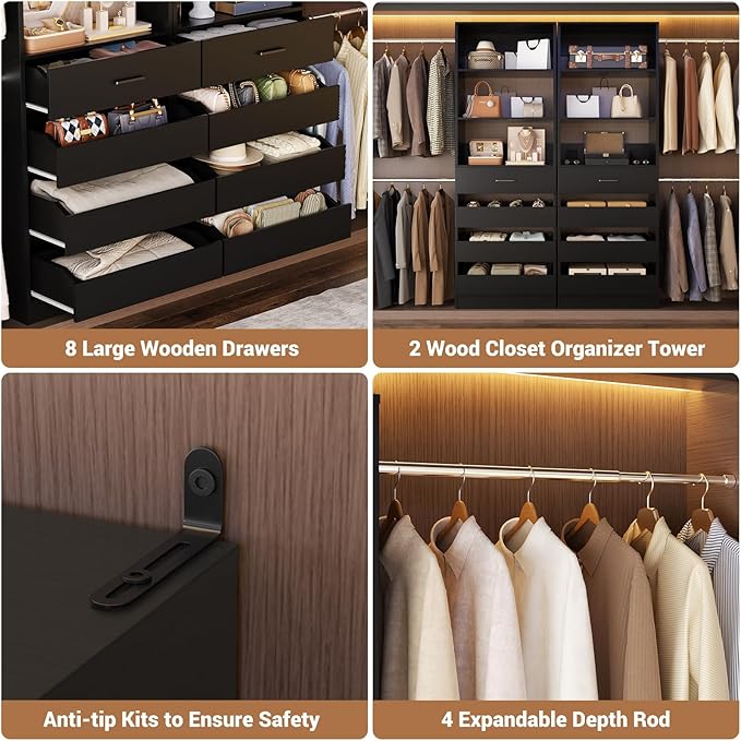 Aheaplus Closet System, 6-15Ft Closet Organizer - Image 3