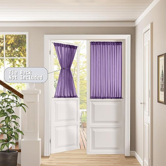 Tollpiz Short Sheer Curtain Linen Textured Curtain Sheers Doorway Light - Image 2