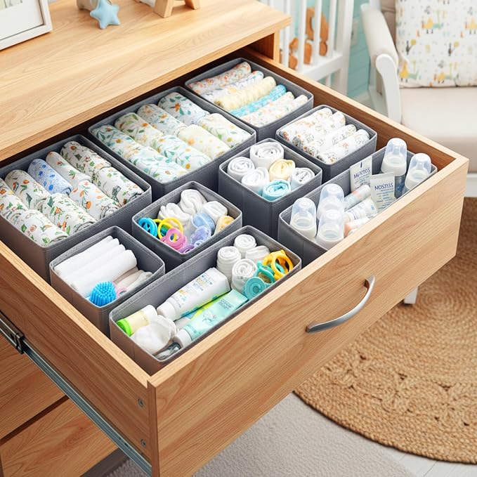 Cupic Cupid Drawer Organizer, Dresser Organizers, Foldabe Drawer Organizer - Image 2