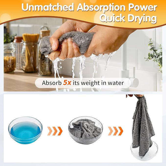 FIXSMITH Microfiber Cleaning Cloth -Pack of 12, Highly Absorbent Cleaning Rags - Image 6
