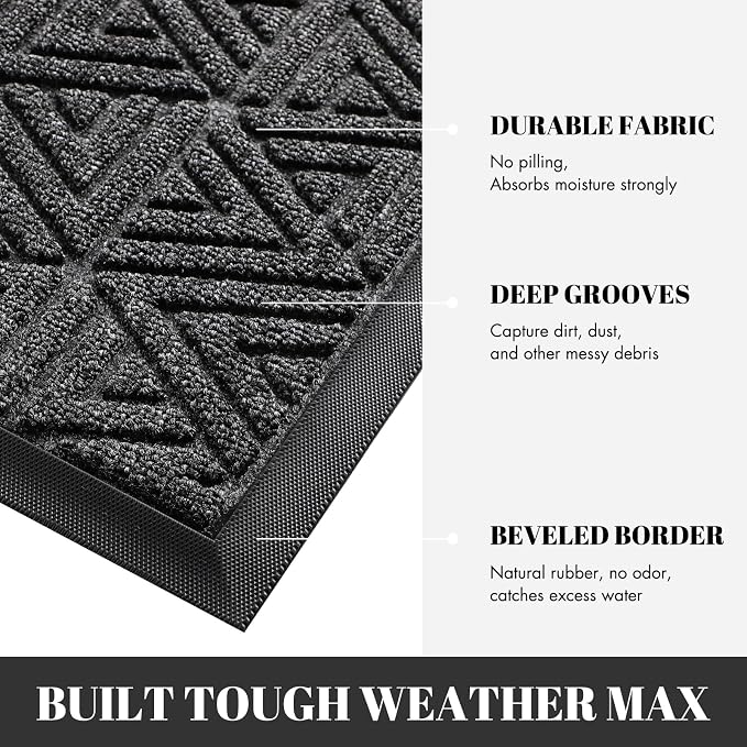Yimobra Outdoor Mats for Front Door 29.5x17, All-Weather Waterproof Non-Slip - Image 3