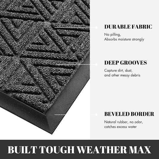 Yimobra Large Door Mat 36x24, All-Weather Waterproof Non-Slip Welcome Matt - Image 2