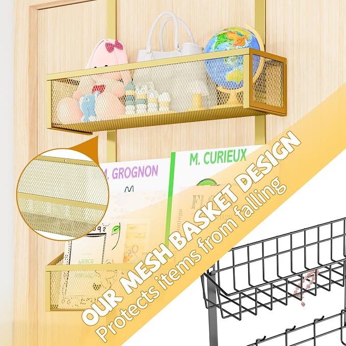 Over The Door Hooks Organizer, Coat Rack Over The Door Storage Hanger Towel Rack - Image 6