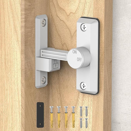 Barn Door Lock Latch, 90/180 Degree Flip Sliding Door Latch by Mixizigoz