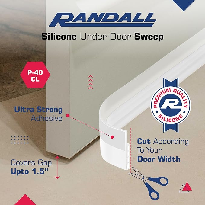 Adhesive Backed Door Draft Stopper – Silicone Under Door Sweep - Image 2