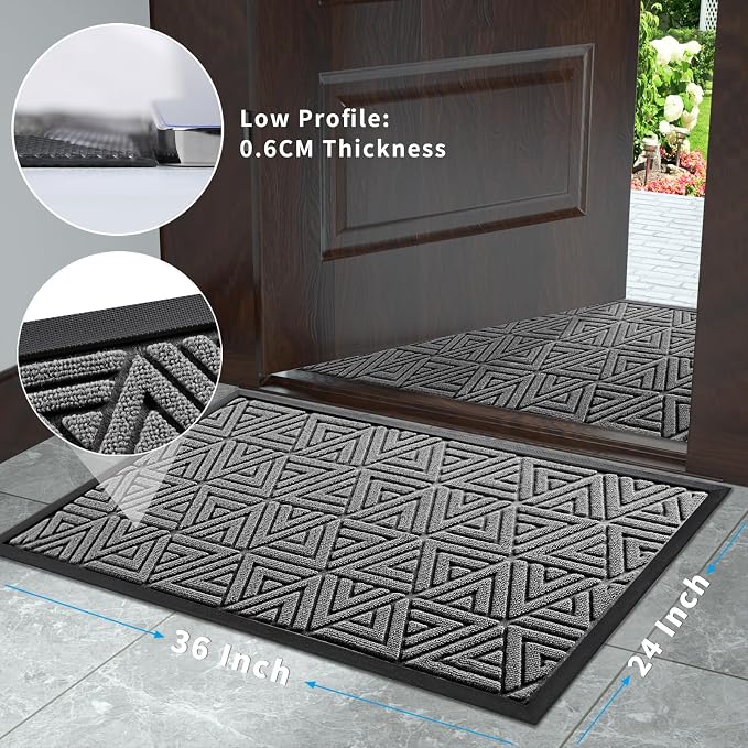 Yimobra Large Door Mat 36x24, All-Weather Waterproof Non-Slip Welcome Matt - Image 8
