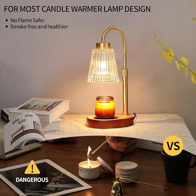 Antique Brass Candle Warmer Lamp WithTimer and Dimmer, Fragrance Electric Wax - Image 5