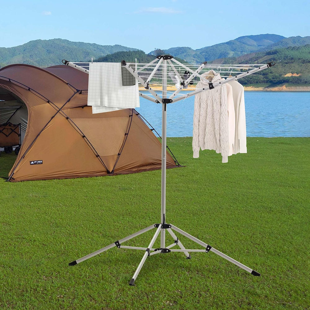 JS HANGER Portable Umbrella Clothesline, 65 Ft of Hanging Space, Pre-Strung w...