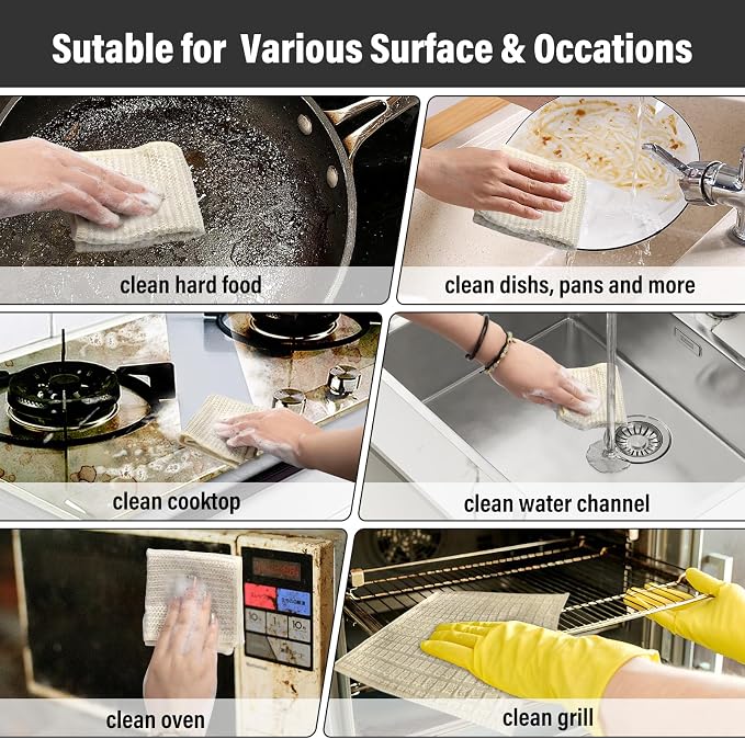Dish Rags for Washing Dishes 8 Pack Multipurpose Wire Miracle Cleaning Coths - Image 5
