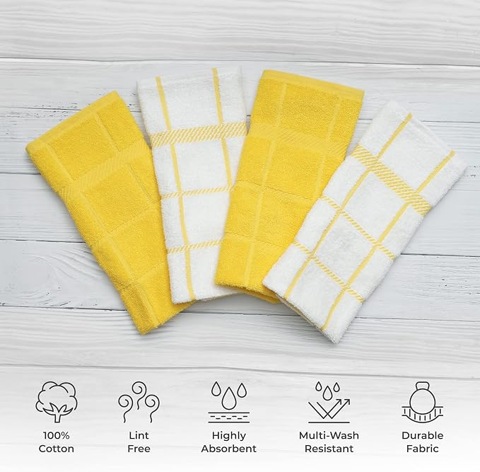 100% Cotton Terry Dish Cloth & Dish Towel, 6 Pack, Super Soft and Absorbent - Image 2