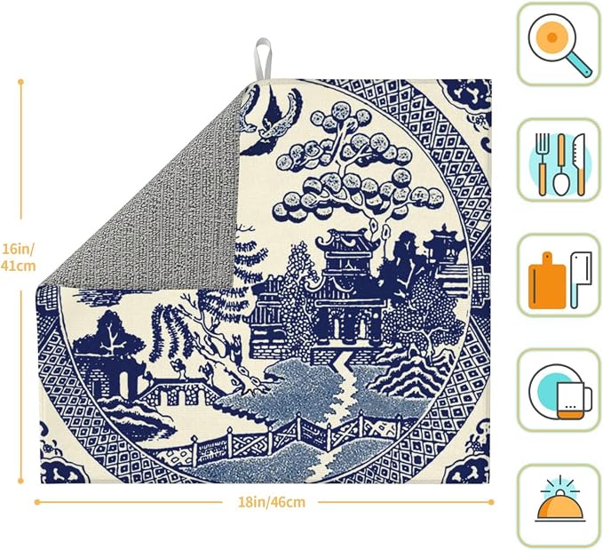 Dish Drying Mat For Kitchen Counter Absorbent Dish Mat Reversible Drainer - Image 3