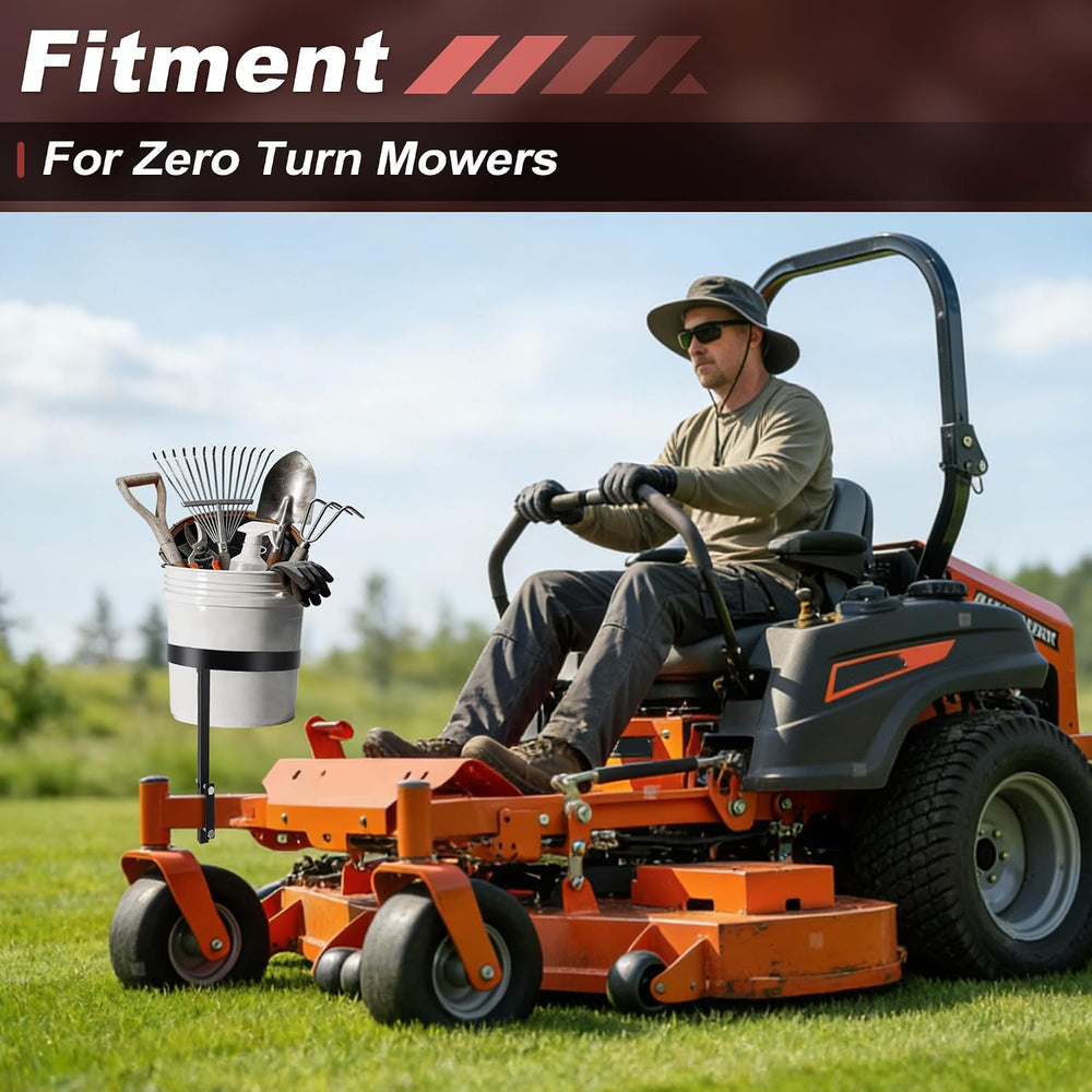 5 Gallon Trash Bucket Holder for Zero Turn Mowers, 11.2" Diameter, Heavy...