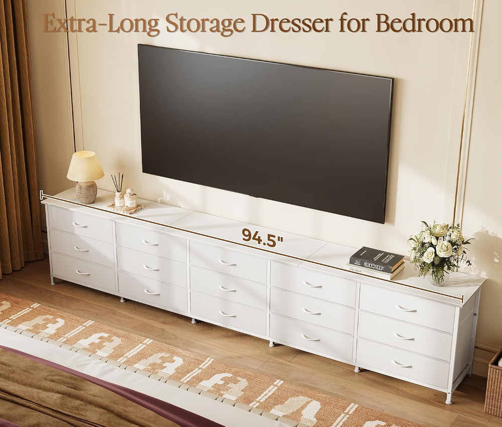 Huuger 94.5 Inch Extra Long Dresser for Bedroom, Large Dresser for Closet