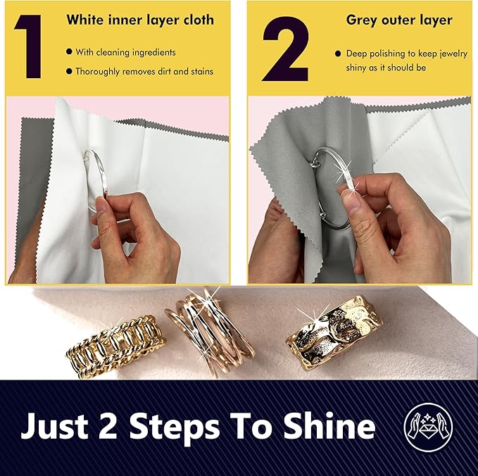 XIAOXINGYUN 10 PCS Silver polishing Cloth, Jewelry Cleaning Cloth - Image 3