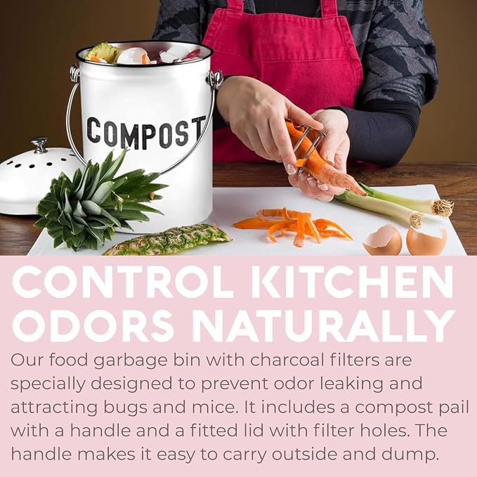 EPICA Countertop Compost Bin Kitchen | 1.3 Gallon | Odorless Composting Bin - Image 8