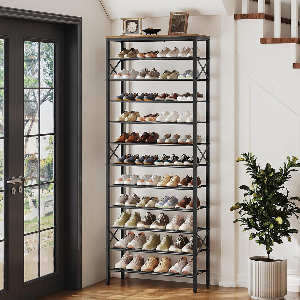 YATINEY 12 Tier Shoe Rack, Large Capacity Shoe Storage Organizer Holds 48 Pai...