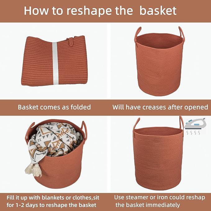 Cotton Rope Laundry Basket Hamper - Image 7