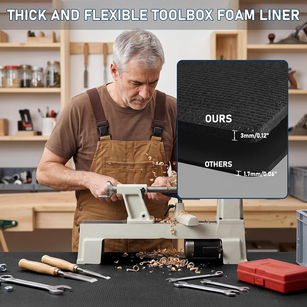 Toolbox Liner Mat, Non-Slip Drawer Shelf Liners 3mm Thick 30"x264" ...