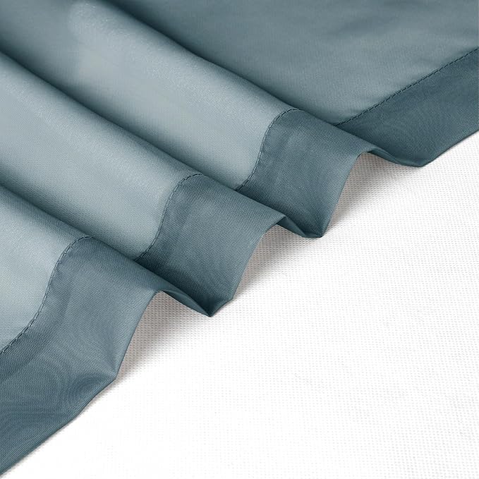 Chyhomenyc Stone Blue Sheer Curtains 78 Inches Long 2 Panels Set - Image 3